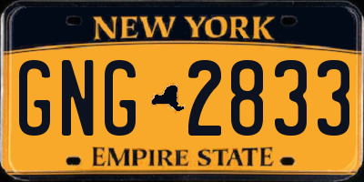 NY license plate GNG2833
