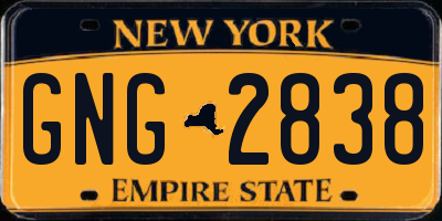 NY license plate GNG2838