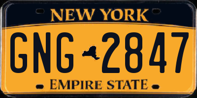 NY license plate GNG2847