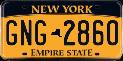 NY license plate GNG2860