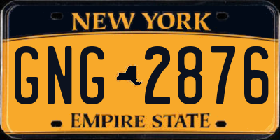 NY license plate GNG2876