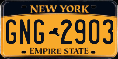 NY license plate GNG2903