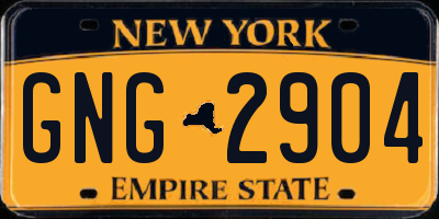 NY license plate GNG2904