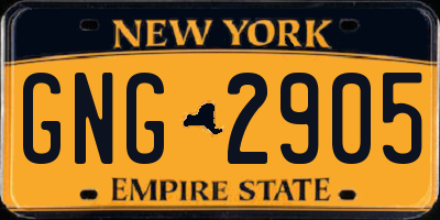 NY license plate GNG2905