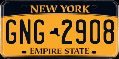 NY license plate GNG2908