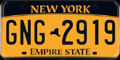 NY license plate GNG2919