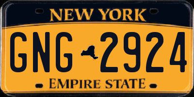 NY license plate GNG2924