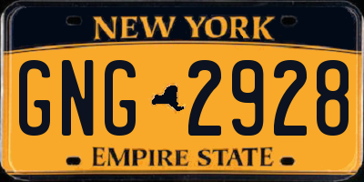 NY license plate GNG2928