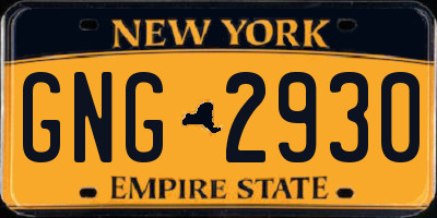 NY license plate GNG2930