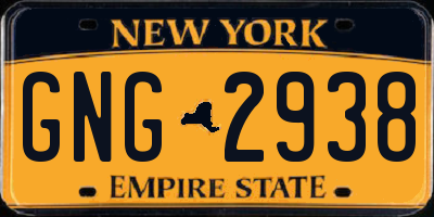 NY license plate GNG2938