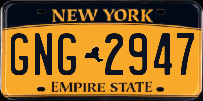 NY license plate GNG2947
