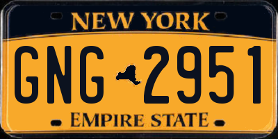 NY license plate GNG2951