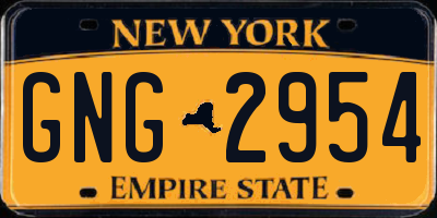 NY license plate GNG2954