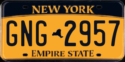 NY license plate GNG2957