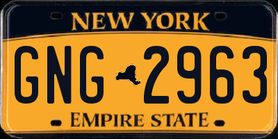 NY license plate GNG2963