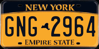 NY license plate GNG2964