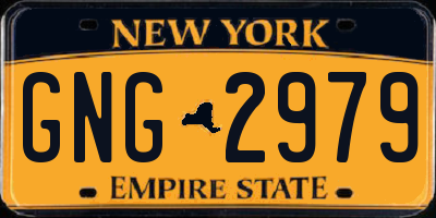 NY license plate GNG2979