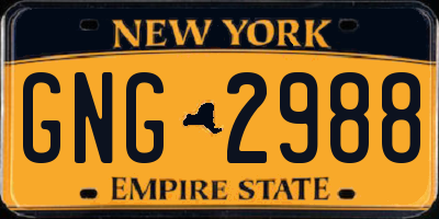 NY license plate GNG2988