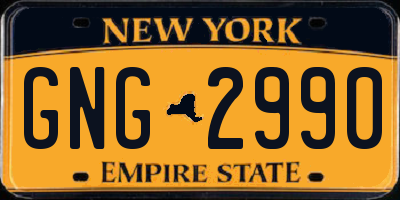 NY license plate GNG2990