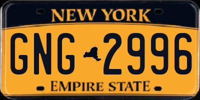 NY license plate GNG2996