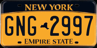 NY license plate GNG2997