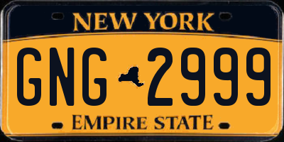 NY license plate GNG2999