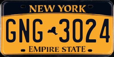 NY license plate GNG3024