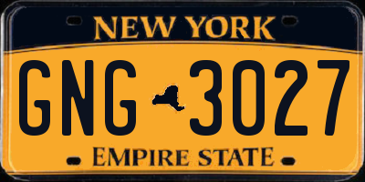 NY license plate GNG3027