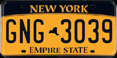 NY license plate GNG3039