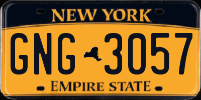 NY license plate GNG3057