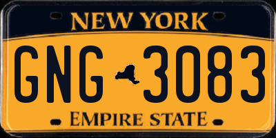 NY license plate GNG3083