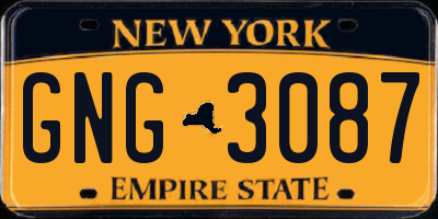 NY license plate GNG3087