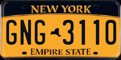 NY license plate GNG3110