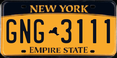 NY license plate GNG3111