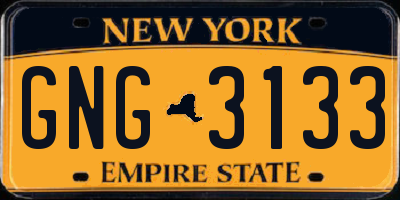 NY license plate GNG3133