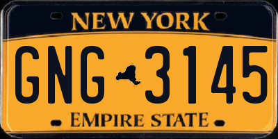 NY license plate GNG3145