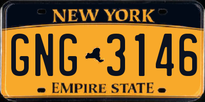 NY license plate GNG3146