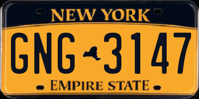 NY license plate GNG3147