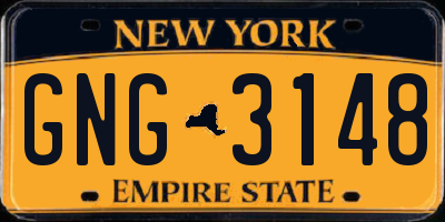 NY license plate GNG3148