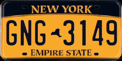 NY license plate GNG3149