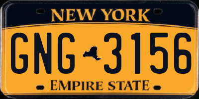 NY license plate GNG3156