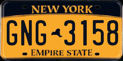 NY license plate GNG3158