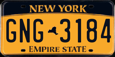 NY license plate GNG3184
