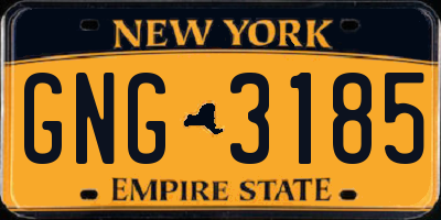 NY license plate GNG3185