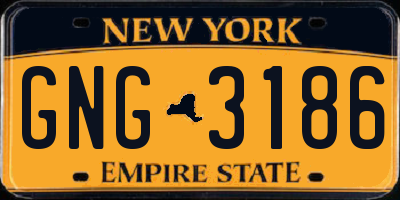 NY license plate GNG3186