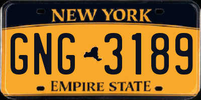 NY license plate GNG3189