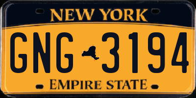 NY license plate GNG3194