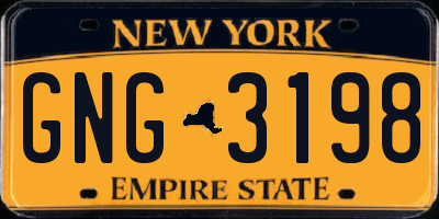 NY license plate GNG3198