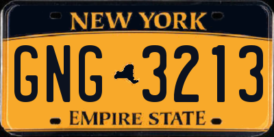 NY license plate GNG3213