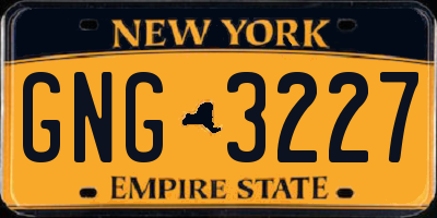 NY license plate GNG3227